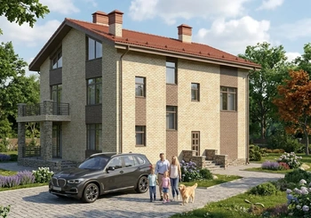 Проект трехэтажного дома 257 м² из керамзитоблока