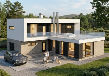 Проект двухэтажного дома из кирпича 193 м²