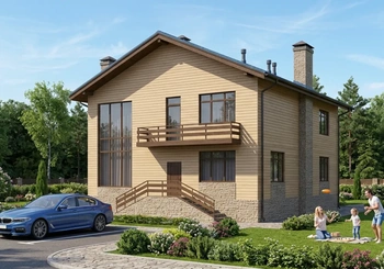 Проект двухэтажного дома 130 м² из керамзитоблока
