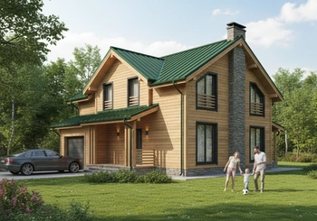 Проект просторного каркасного дома 166 м² с чердачной крышей