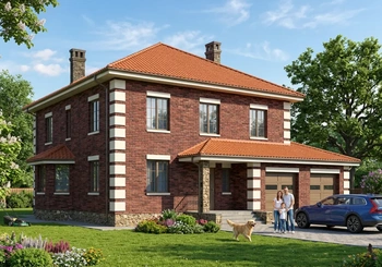 Проект двухэтажного дома 308 м² из газобетона