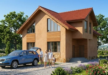 Проект дома 148 м2 из газобетона с котельной и кухней-столовой