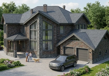 Проект дома с мансардой  492 м² из кирпича