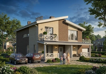 Проект двухэтажного дома из керамзитоблока 216 м²